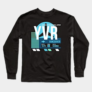 Vancouver (YVR) Airport Code Baggage Tag Long Sleeve T-Shirt